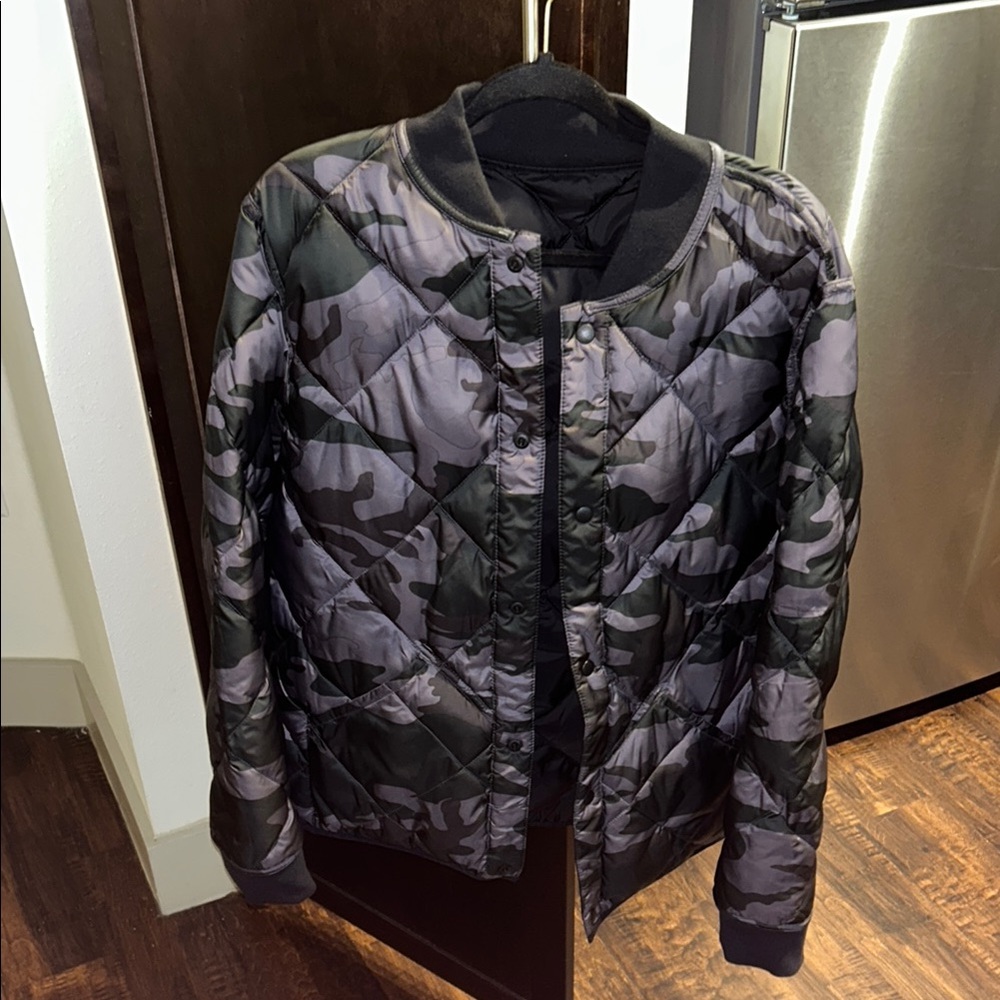 Calvin Klein Black and Gray Quilted Puffer Jacket
